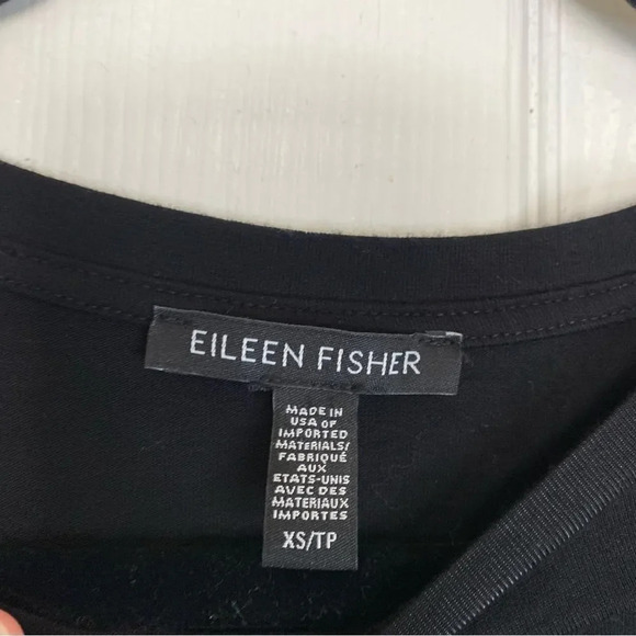 EILEEN FISHER Boxy Mini Dress Short Sleeve Black Size Extra Small - Picture 4 of 5